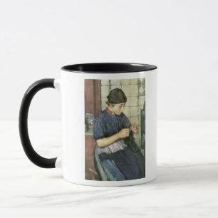 Taza El hacer punto del chica