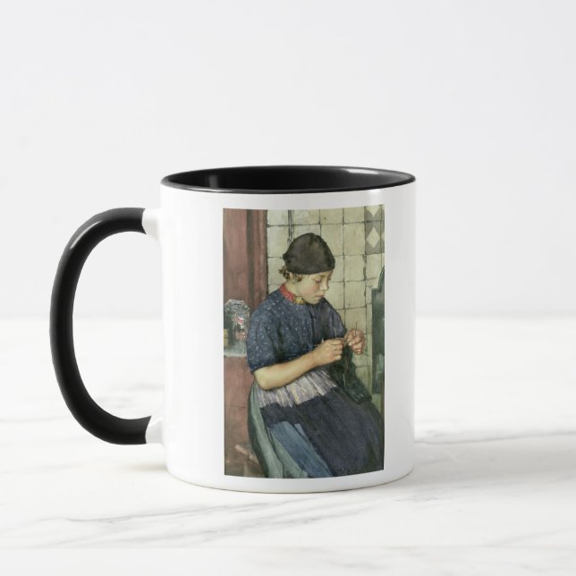 Taza El hacer punto del chica (Izquierda)