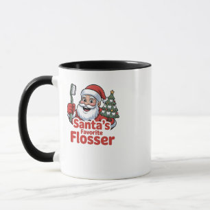 Taza El hilo dental favorito de Santa Navidad Dentista 