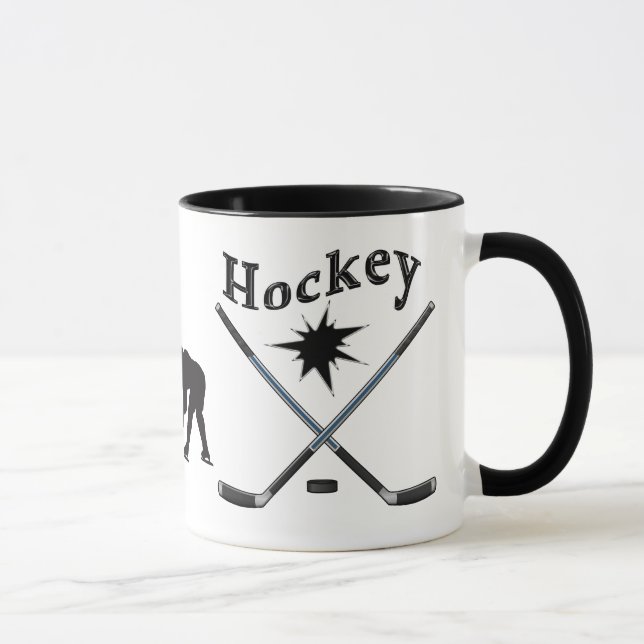 Taza El hockey blanco y negro no asalta ningún mínimo o (Derecha)