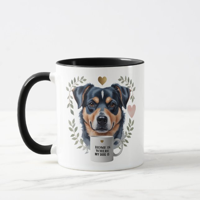 Taza El hogar es donde está mi perro - Rottweiler Love  (Izquierda)