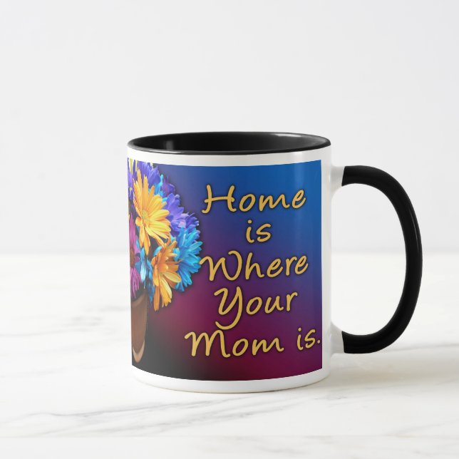 Taza El hogar es donde está su mamá, colorido (Derecha)