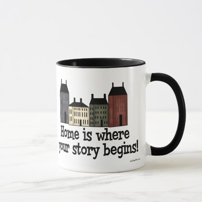 Taza ¡El hogar es donde su historia comienza! (Derecha)
