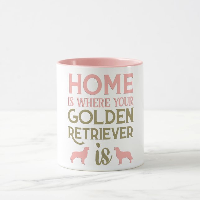 Taza El Hogar Es Donde Tu Recuperador De Oro Es Mug (Centro)