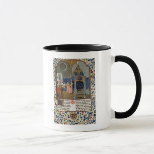 Taza El hogar que admira el reloj raro del amo