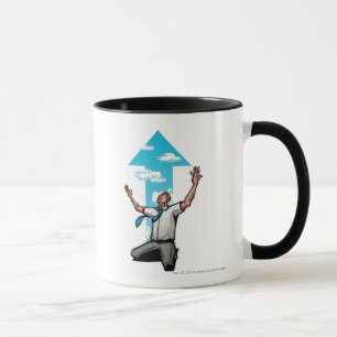 Taza El hombre de negocios que se arrodilla, flecha