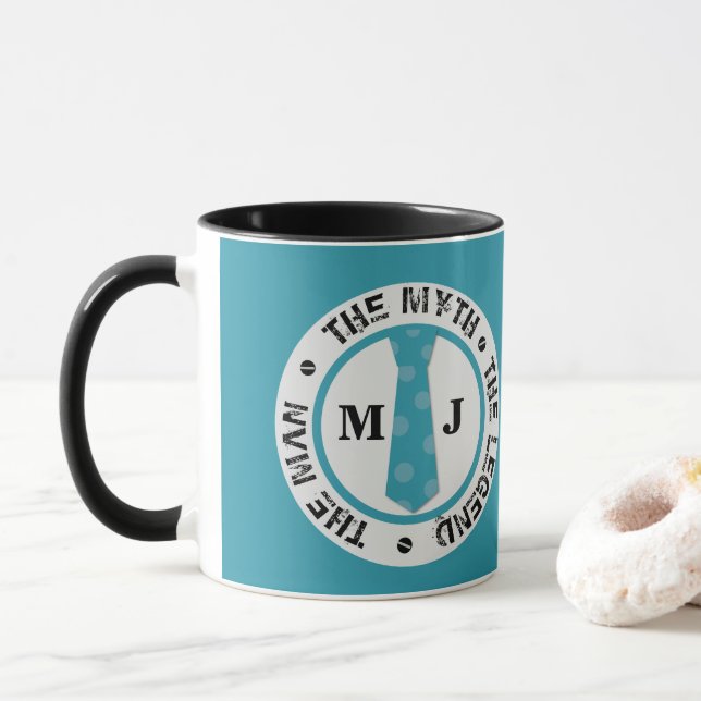Taza El hombre el mito la leyenda nombre personalizado (Con donut)
