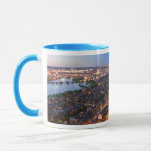 Taza El horizonte de Boston en la oscuridad