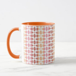 Taza El ikat rojo geométrico raya el modelo