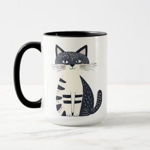 Taza El ilustracion representa un gatito lindo.