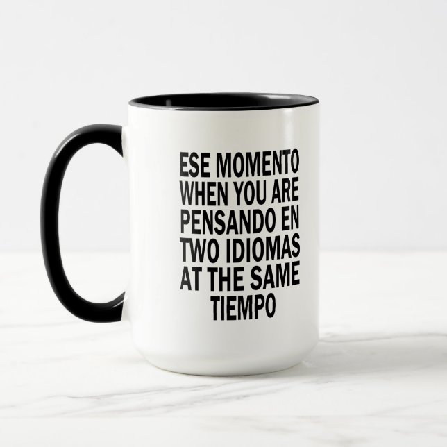 Taza El inglés español bilingüe 15 onza dos entonó la (Izquierda)