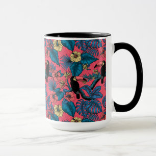 Taza El jardín turístico en rojo y azul