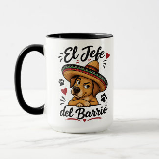 Taza El Jefe del Barrio Perro Divertido con Sombrero
