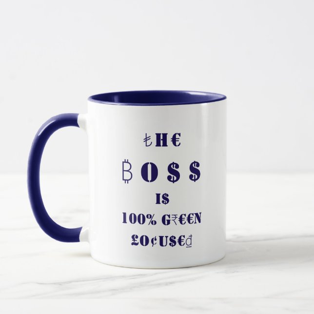Taza El jefe es una moneda global 100% centrada en el m (Izquierda)