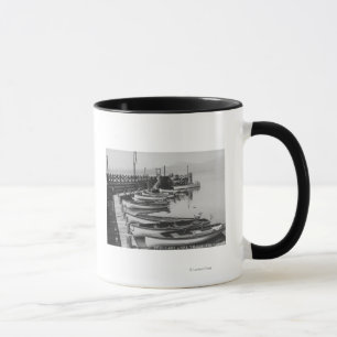 Taza El lago Tahoe, CA - barcos de madera a lo largo de