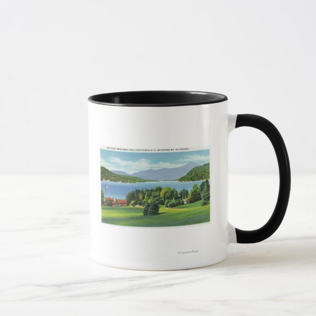 Taza El lago Whiteface Mt a distancia (Derecha)