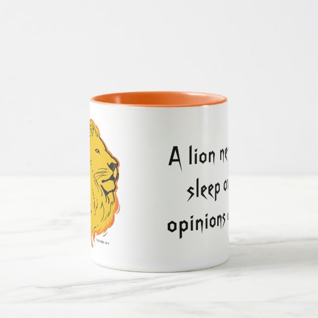 Taza El lema del león nunca pierde el sueño (Centro)