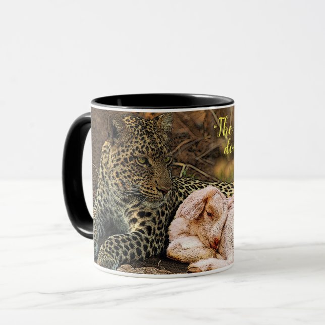 Taza "El leopardo morirá abajo con el niño " Isaías 11 (Anverso izquierdo)