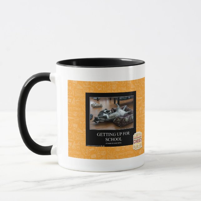 Taza El levantarse para la escuela (Izquierda)