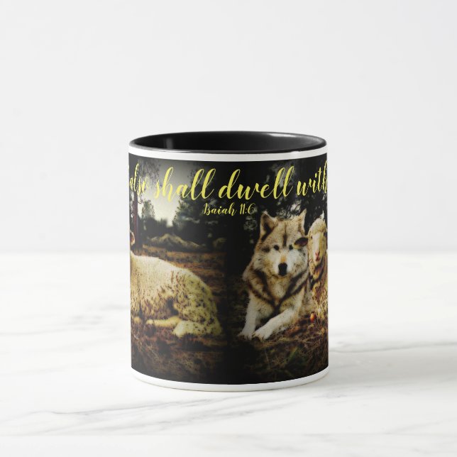 Taza "El lobo morará con el cordero" que coloca (Centro)