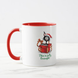 Taza El loco gato de los Navidades negros Jolly