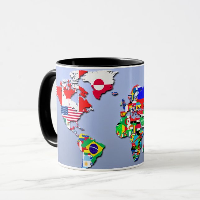 Taza El mapa del mundo con sus banderas (Anverso izquierdo)