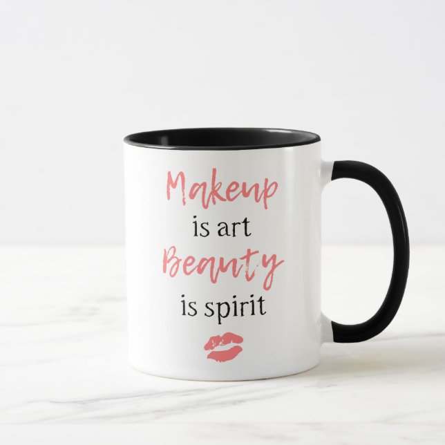 Taza El maquillaje es belleza del arte es alcohol (Derecha)