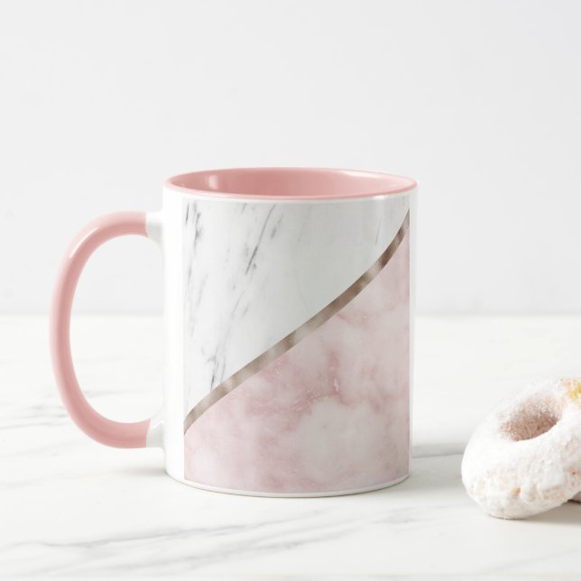Taza El mármol se nubla geometría (Con donut)