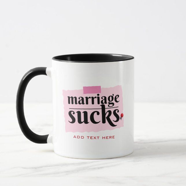 Taza ¡El matrimonio es un asco! Divorcio gracioso Fiest (Izquierda)