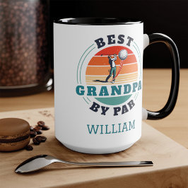 Taza El Mejor Abuelo De Par Retro Golf Personalizado