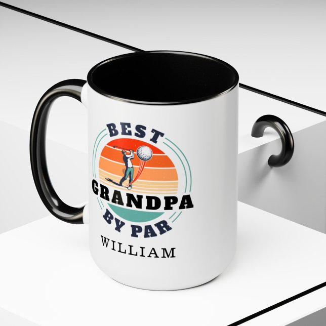 Taza El Mejor Abuelo Personalizado Por El Cumpleaños De (Personalized Grandpa Golfer Mug)