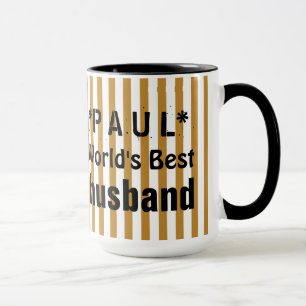 Taza El mejor blanco del oro del MARIDO del mundo raya