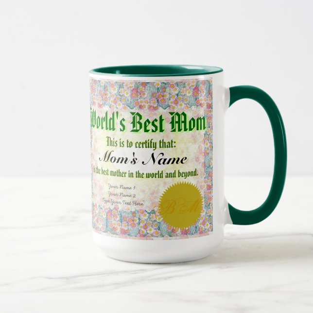 Taza El mejor certificado de la mamá del mundo (Derecha)