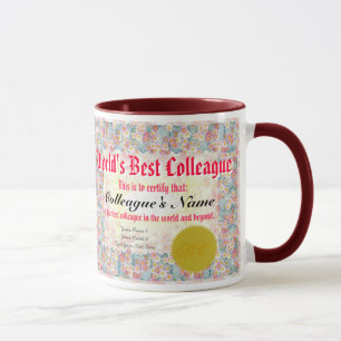 Taza El mejor certificado del colega del mundo