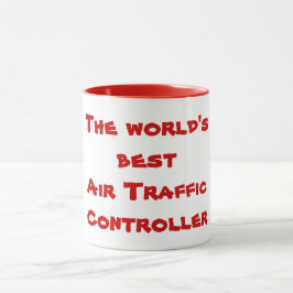 Taza El mejor controlador aéreo del mundo en rojo