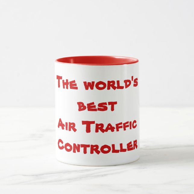 Taza El mejor controlador aéreo del mundo en rojo (Centro)