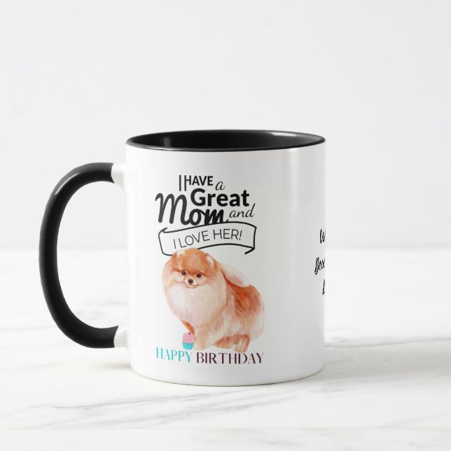 Taza El mejor DOG pomeraniano del mundo MOM personaliza (Izquierda)