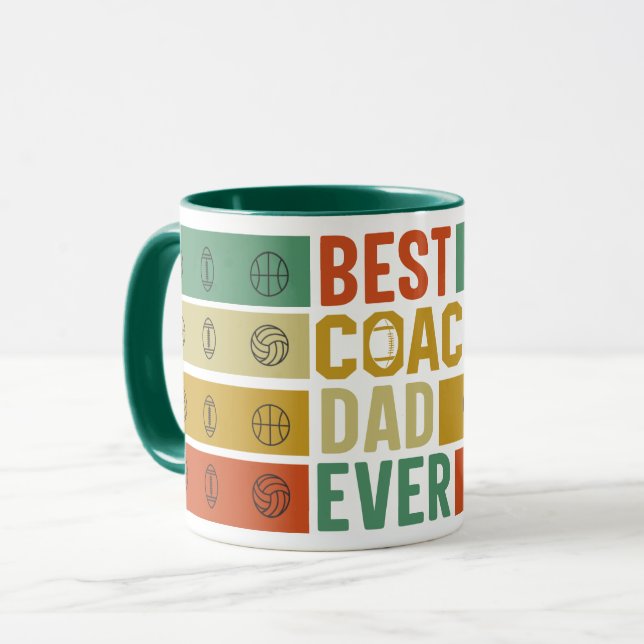 Taza El mejor entrenador papá del café tafetán (Anverso izquierdo)