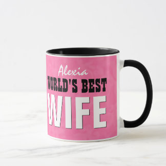 Taza El mejor Grunge V29 del rosa de la ESPOSA del