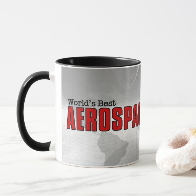 Taza El mejor ingeniero aeroespacial del mundo con nomb (Con donut)