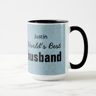 Taza El mejor MARIDO JUSTIN conocido de encargo azul