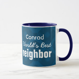 Taza El mejor nombre de encargo azul VECINO v7 del
