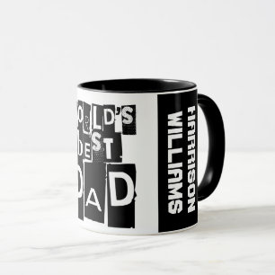 Taza El mejor nombre del mundo para papá es negro y bla