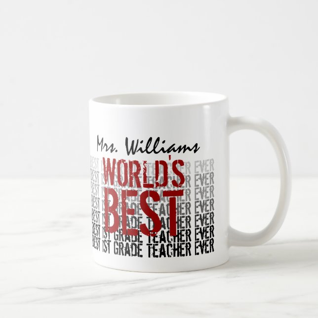 Taza El mejor nombre personalizado de profesor de prime (Derecha)