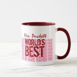 Taza El mejor nombre personalizado de profesor de segun