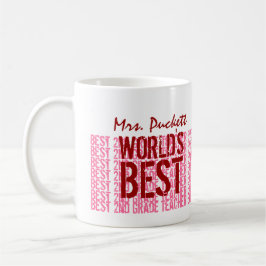 Taza El mejor nombre personalizado de profesor de segun