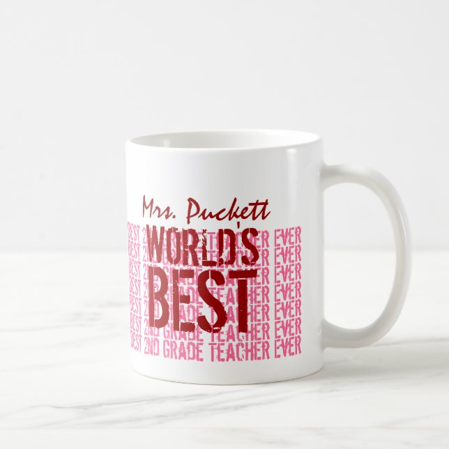 Taza El mejor nombre personalizado de profesor de segun (Derecha)