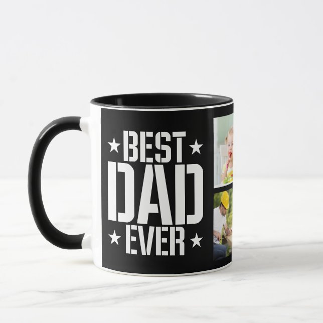 Taza El mejor papá del día del padre seis veces foto y  (Izquierda)