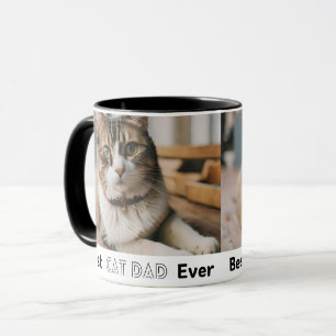 Taza El mejor papá del gato es la foto moderna del Pers