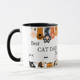Taza El mejor papá del gato es la foto moderna del Pers